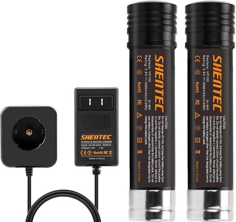 Shentec 2 حزمة بطارية بديلة 3.5 أمبير 3.6 فولت متوافقة مع Black & Decker Versapak Vp100 Vp105 Vp110 Vp142 Vp143 Sears-Craftsman Pivot180 PLR36NC S100 S110 Ni-MH (يشمل شاحن البطارية) in Saudi Arabia