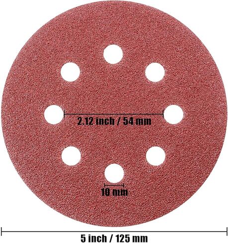 100 قطعة قرص صنفرة 5 بوصات 40 حبيبة، DRLIFE 8 فتحات خطاف وحلقة صنفرة من ورق الصنفرة المداري الدائري لصنفرة مدارية عشوائية in Kuwait