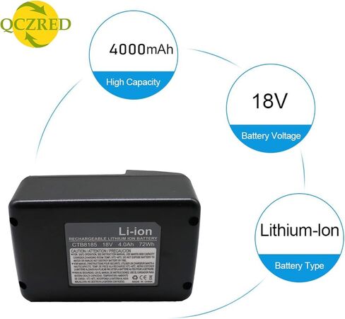 QCZRED 18V 4.0Ah 72Wh CTB8185 Battery Replace for Snap on CTB7185 CTB8187 CT7850 CT8810 CT8815 CDR7850H Batteries Compatible with Snap On Charger CTC720 in Saudi Arabia