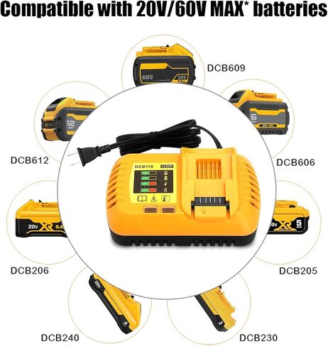 8A DCB118 Fast Charger Replacement for DCB118 DCB1112 Rapid Charger Compatible with Dewalt 20V and 60V MAX* Battery DCB606 DCB609 DCB612 DCB606-2 DCB609-2 DCB205 DCB206 DCB208 DCB230 DCB240 in Saudi Arabia