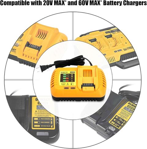 8A DCB118 Fast Charger Replacement for DCB118 DCB1112 Rapid Charger Compatible with Dewalt 20V and 60V MAX* Battery DCB606 DCB609 DCB612 DCB606-2 DCB609-2 DCB205 DCB206 DCB208 DCB230 DCB240 in Saudi Arabia