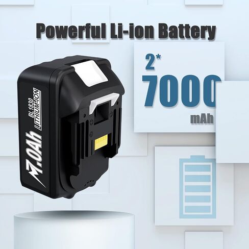TURPOW 7.0Ah Replacement for Makita 18 Volt Battery BL1815 BL1830 BL1840 BL1850 BL1860 194205-3 LXT-400 for Makita 18Volt Batteries LXT Lithium ion Cordless Power Tools with 2 Packs Wall Mount Holder in Saudi Arabia