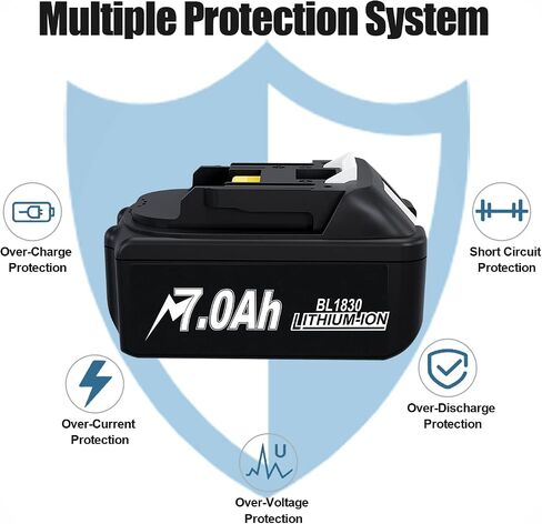 TURPOW 7.0Ah Replacement for Makita 18 Volt Battery BL1815 BL1830 BL1840 BL1850 BL1860 194205-3 LXT-400 for Makita 18Volt Batteries LXT Lithium ion Cordless Power Tools with 2 Packs Wall Mount Holder in Saudi Arabia