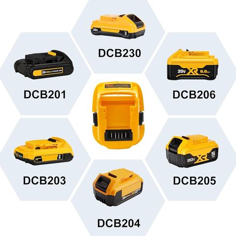 محول Tueddur 18 فولت إلى 20 فولت DCA1820 لأدوات ديوالت 18 فولت، يتيح بطارية ليثيوم مدمجة ديوالت 20 فولت ماكس DCB201 DCB203 لاستبدال 18 فولت Ni-Cd وNi-MH DC9096 DE9096 DW9099 in Kuwait