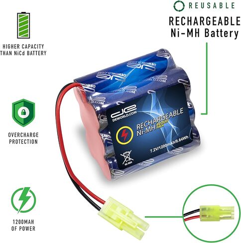 استبدال بطارية الطاقة الرقمية المتوافقة مع Shark XB2950، V2945، V2945Z، V2950، V2950A - Ni-MH 7.2V 1200mAh in Kuwait