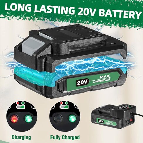 بطارية ALTOCRAFT 1.5 أمبير، أيون ليثيوم 20 فولت بحد أقصى، بطارية أدوات قابلة لإعادة الشحن مع مؤشر السعة، متوافقة مع مثقاب لاسلكي 20 فولت، محرك تأثير، مفتاح ربط، موديل CD331، CAP110D، CIS331، CIS336، CIW336 in Kuwait