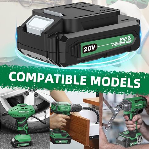 بطارية ALTOCRAFT 1.5 أمبير، أيون ليثيوم 20 فولت بحد أقصى، بطارية أدوات قابلة لإعادة الشحن مع مؤشر السعة، متوافقة مع مثقاب لاسلكي 20 فولت، محرك تأثير، مفتاح ربط، موديل CD331، CAP110D، CIS331، CIS336، CIW336 in Kuwait