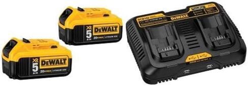 DEWALT DCB205-2 20V MAX XR 5.0Ah Lithium Ion Battery, 2-Pack w/ DCB102 12V Jobsite Charging Station in Saudi Arabia