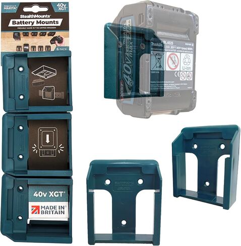 StealthMounts 40V Makita Battery Holder, 6 Pack, Blue, Plastic in Saudi Arabia