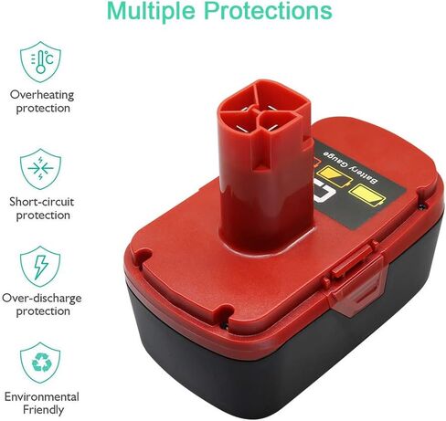 Shinga Power [ترقية 6000 مللي أمبير] بطارية ليثيوم بديلة 19.2 فولت للحرفي DieHard C3 315.115410 315.11485 130279005 1323903 120235021 11375 11376 مثقاب لاسلكي 2 حزم in Kuwait