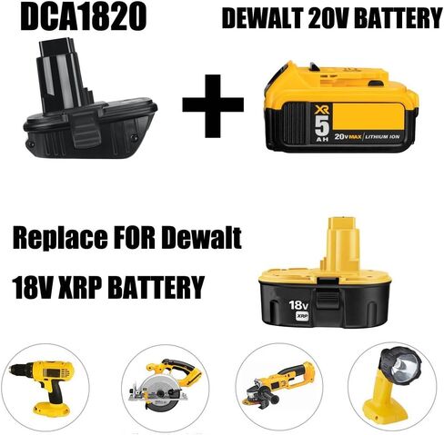 محول بطارية DCA1820 من شركة ديوالت لأدوات 18 فولت متوافقة مع بطارية 20 فولت ماكس XR (2 حزمة) من ويكستر in Kuwait