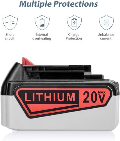 بطارية بديلة Dutyone 7000 مللي أمبير في الساعة 20 فولت لأداة الطاقة اللاسلكية Black and Decker 20V MAX LBXR20 LB20 LBX20 LBXR2020-OPE LBXR20B-2 LB2X4020 بطارية ليثيوم أيون in Kuwait