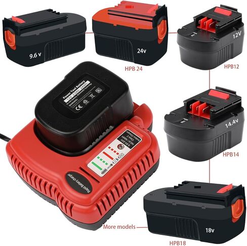 شاحن بطارية راتولي لبلاك + ديكر 18 فولت 14.4 فولت 12 فولت 9.6 فولت 24 فولت NiCD&NiMH استبدال شاحن بطارية الحفر HPB18-OPE HPB18 HPB14 HPB12 HPB24 HPB96 BDCCN24 BDFC240 FS180BX FS18FL A1718 in Kuwait