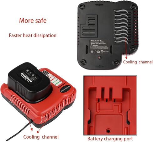 شاحن بطارية راتولي لبلاك + ديكر 18 فولت 14.4 فولت 12 فولت 9.6 فولت 24 فولت NiCD&NiMH استبدال شاحن بطارية الحفر HPB18-OPE HPB18 HPB14 HPB12 HPB24 HPB96 BDCCN24 BDFC240 FS180BX FS18FL A1718 in Kuwait