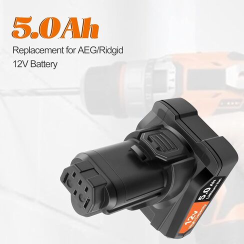5.0Ah 12V Battery Replacement for Ridgid 12V Battery L1215 R86048 AC82008 AC82048 AC82049 AC82059 Replacement for AEG 12V Battery L1215 L1215R in Kuwait
