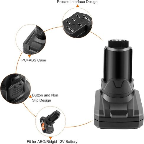 5.0Ah 12V Battery Replacement for Ridgid 12V Battery L1215 R86048 AC82008 AC82048 AC82049 AC82059 Replacement for AEG 12V Battery L1215 L1215R in Kuwait