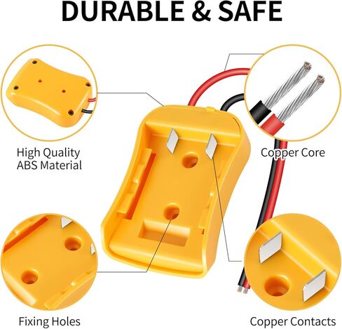 قم بتنشيط أدواتك باستخدام محول عجلة الطاقة Huazu لبطارية Dewalt 18V/20V - عبوتان من محول البطارية مع أسلاك 12AWG للروبوتات وسيارات RC والشاحنات in Kuwait