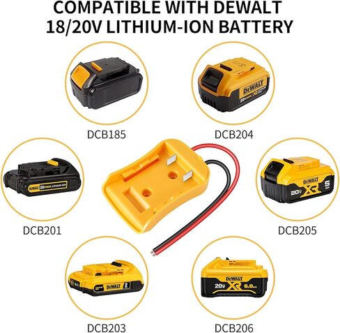 قم بتنشيط أدواتك باستخدام محول عجلة الطاقة Huazu لبطارية Dewalt 18V/20V - عبوتان من محول البطارية مع أسلاك 12AWG للروبوتات وسيارات RC والشاحنات in Kuwait