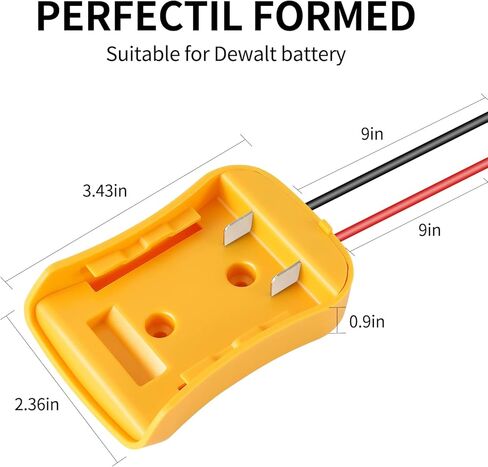 قم بتنشيط أدواتك باستخدام محول عجلة الطاقة Huazu لبطارية Dewalt 18V/20V - عبوتان من محول البطارية مع أسلاك 12AWG للروبوتات وسيارات RC والشاحنات in Kuwait