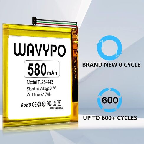 WAVYPO TL284443 Battery, 580mAh Replacement Battery for Nest TL284443, T3007ES, T3008US, A0013, Fits Nest Learning Thermostat 2nd 3rd Generation with Tools in Kuwait