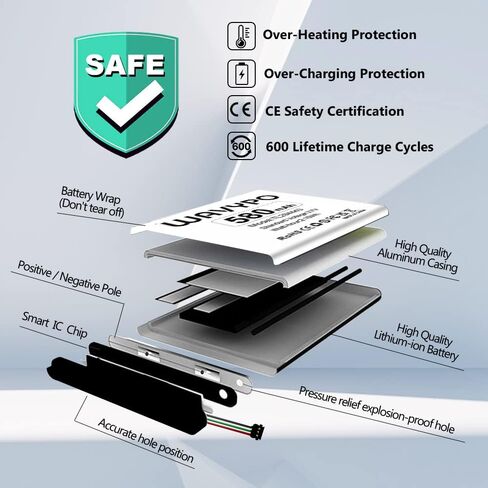 WAVYPO TL284443 Battery, 580mAh Replacement Battery for Nest TL284443, T3007ES, T3008US, A0013, Fits Nest Learning Thermostat 2nd 3rd Generation with Tools in Kuwait