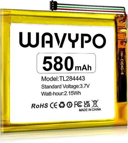 WAVYPO TL284443 Battery, 580mAh Replacement Battery for Nest TL284443, T3007ES, T3008US, A0013, Fits Nest Learning Thermostat 2nd 3rd Generation with Tools in Kuwait