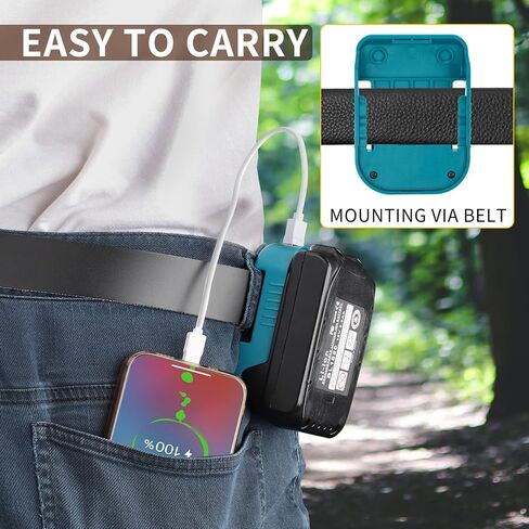 5 حزم محول شاحن USB لبطارية ماكيتا 18 فولت LXT، حاملات البطاريات مع منافذ شحن سريع USB-A وUSB-C 2.1A in Kuwait