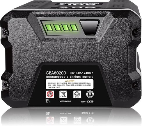 JIALIPOK 80V 3.0Ah Replacement Battery for Greenworks 80V Max Lithium-Ion Battery GBA80200 GBA80300 GBA80400 GBA80500 (Not for Kobalt) in Kuwait