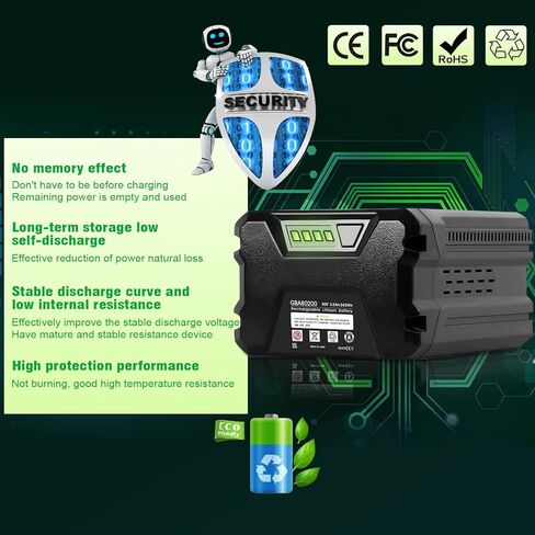 JIALIPOK 80V 3.0Ah Replacement Battery for Greenworks 80V Max Lithium-Ion Battery GBA80200 GBA80300 GBA80400 GBA80500 (Not for Kobalt) in Kuwait