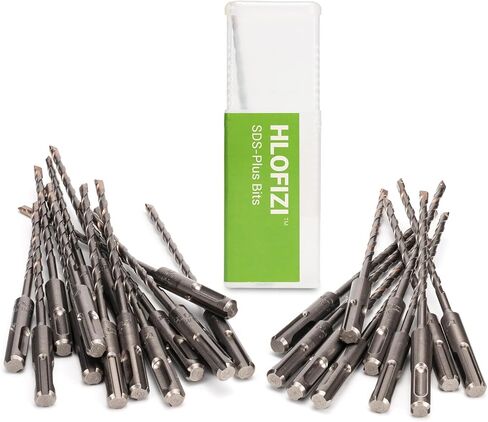 HLOFIZI 3/16" x 8" SDS Plus Hammer Drill Bits Masonry Drill Bits Carbide Tipped for Concrete, Brick, Block, Stone, 25 Pack in Saudi Arabia