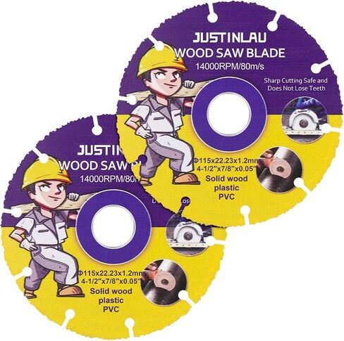 2Pcs Wood Cut Circular Saw Blade, Cutting Disc for Table Saws, Multifunctional Angle Grinder Blades Cutting Saw Blade for Woodworking, Rubber, Tire Cutting (4.5inch/115mm) in Saudi Arabia