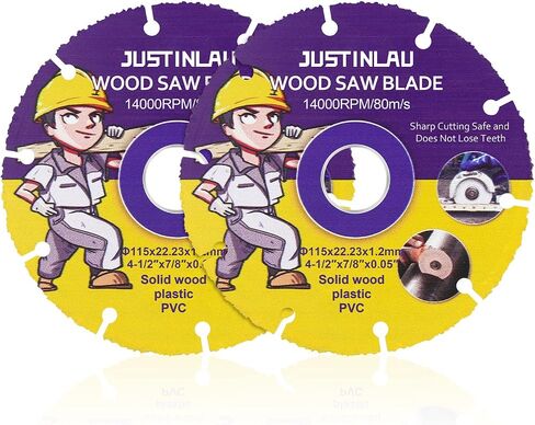 2Pcs Wood Cut Circular Saw Blade, Cutting Disc for Table Saws, Multifunctional Angle Grinder Blades Cutting Saw Blade for Woodworking, Rubber, Tire Cutting (4.5inch/115mm) in Saudi Arabia