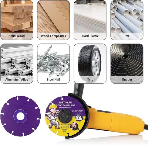 2Pcs Wood Cut Circular Saw Blade, Cutting Disc for Table Saws, Multifunctional Angle Grinder Blades Cutting Saw Blade for Woodworking, Rubber, Tire Cutting (4.5inch/115mm) in Saudi Arabia