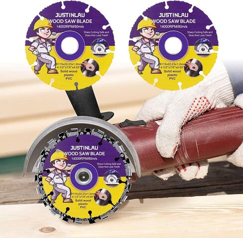 2Pcs Wood Cut Circular Saw Blade, Cutting Disc for Table Saws, Multifunctional Angle Grinder Blades Cutting Saw Blade for Woodworking, Rubber, Tire Cutting (4.5inch/115mm) in Saudi Arabia