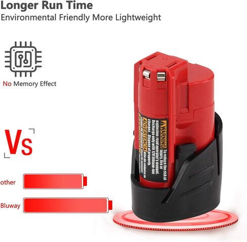 2Pack 12V 3000mAh Lithium-ion Replacement for Battery Compatible with 12 Volt 48-11-2411 48-11-2420 48-11-2401 48-11-2402 48-11-2401 Cordless Power Tools in Kuwait