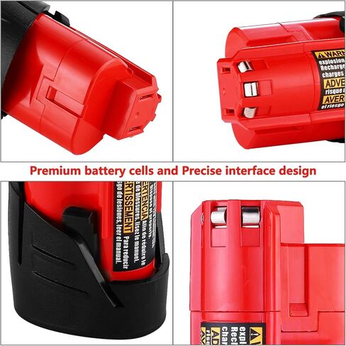 2Pack 12V 3000mAh Lithium-ion Replacement for Battery Compatible with 12 Volt 48-11-2411 48-11-2420 48-11-2401 48-11-2402 48-11-2401 Cordless Power Tools in Kuwait