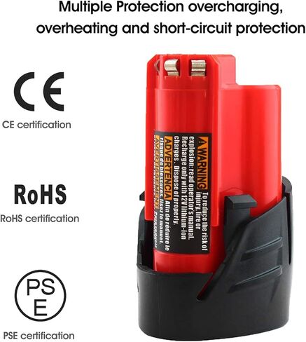 2Pack 12V 3000mAh Lithium-ion Replacement for Battery Compatible with 12 Volt 48-11-2411 48-11-2420 48-11-2401 48-11-2402 48-11-2401 Cordless Power Tools in Kuwait