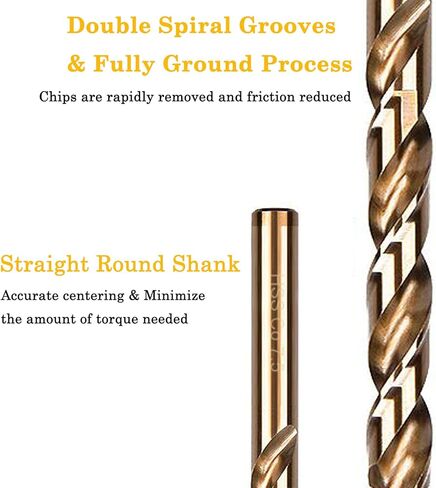 2 قطعة 5 مم متري M35 فولاذ كوبالت مقاوم للحرارة لقمة مثقاب مستقيمة لقطع المعادن الصلبة، 5% كوبالت M35 درجة HSS-CO in Kuwait