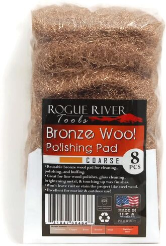 Rogue River Tools Bronze Wool Pads (8pc) - Fine in Kuwait