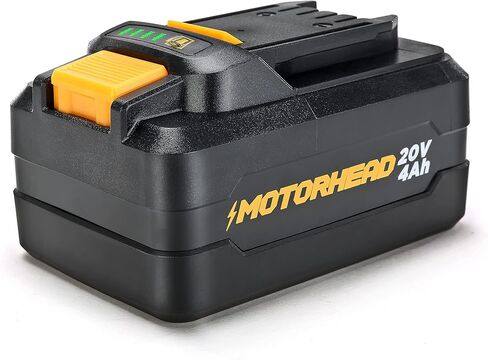 بطارية MOTORHEAD 20 فولت فائقة الليثيوم أيون عالية السعة 4 أمبير، متوافقة مع جميع أدوات المنصة الفائقة 20 فولت، مقرها الولايات المتحدة الأمريكية in Kuwait