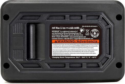 بطارية MOTORHEAD 20 فولت فائقة الليثيوم أيون عالية السعة 4 أمبير، متوافقة مع جميع أدوات المنصة الفائقة 20 فولت، مقرها الولايات المتحدة الأمريكية in Kuwait