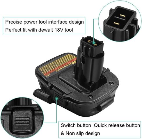 محول بطارية بديل DCA1820 ديوالت 20 فولت لأدوات ديوالت 18 فولت متوافق مع بطارية ليثيوم 20 فولت ماكس XR DCB200 DCB201 DCB203 DCB203BT DCB204 DCB205 DCB206 in Kuwait