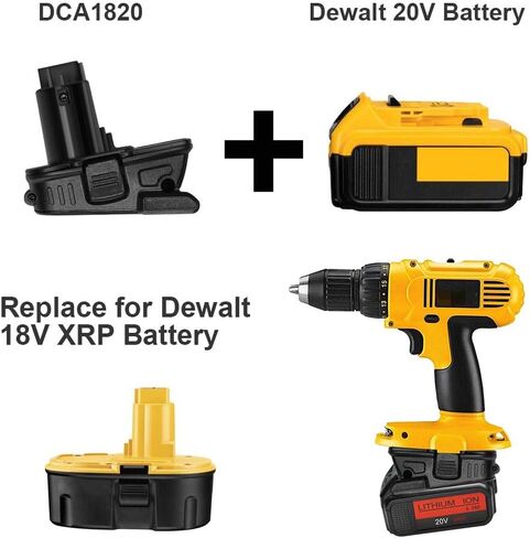 محول بطارية بديل DCA1820 ديوالت 20 فولت لأدوات ديوالت 18 فولت متوافق مع بطارية ليثيوم 20 فولت ماكس XR DCB200 DCB201 DCB203 DCB203BT DCB204 DCB205 DCB206 in Kuwait