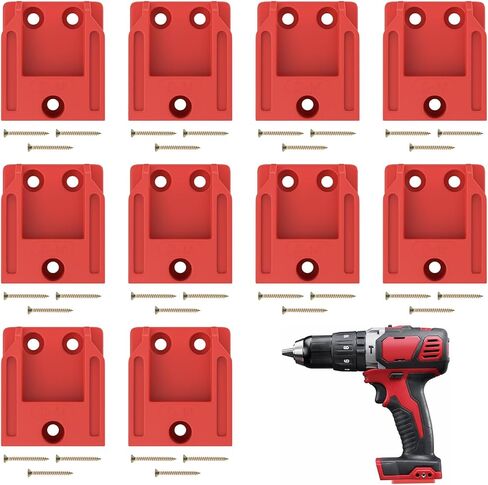Bonadget 10Pack Tool Holder Compatible with Mil-Wkee 18V Tool Holder for 18V Mount Drill Tool Holder Red with Screws in Kuwait