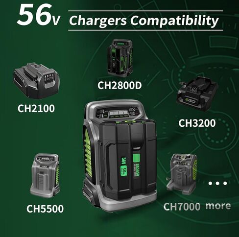 بطارية Fepprry 56V 5.0 Ah BA2800T لبطاريات ليثيوم أيون EGO BA4200T BA4200 BA1400 BA1400T BA5600T مع مقياس وقود مطور (الجيل الثالث) in Kuwait