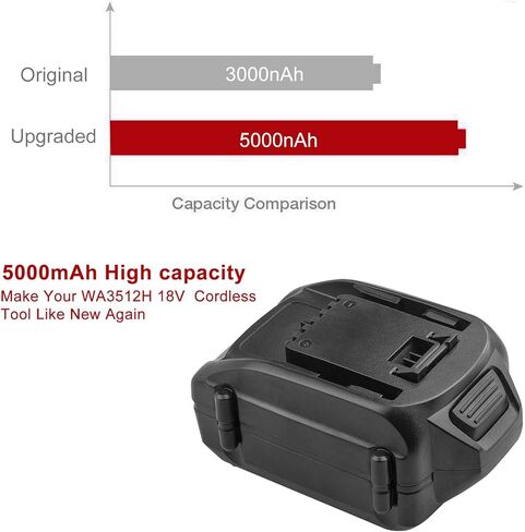 بطارية بديلة ARyee 5000 مللي أمبير في الساعة 18 فولت-20 فولت لبطارية Worx WA3512H WA3512 WA3512.1 WA3511 WX163 20 فولت WA3520 WA3525 أداة PowerShare اللاسلكية بطارية ليثيوم أيون in Kuwait