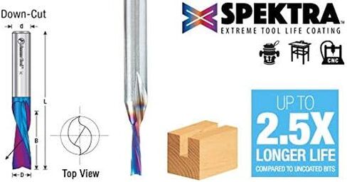 Amana Tool - 46341-K Solid Carbide Spektra Extreme Tool Life Coated Spiral Plunge For Soli in Saudi Arabia
