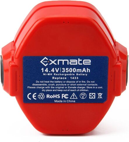 Exmate 14.4V 3.5Ah Ni-MH Replacement Battery Compatible with Makita 14.4V Battery 1420 1422 1433 PA14 1434 1435 1435F 192699-A 193158-3 192600-1 Cordless Power Tool in Saudi Arabia