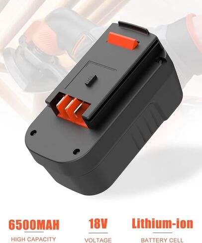 Bakipante 2pack 6.5ah 18V بطارية ليثيوم استبدال لبلاك اند ديكر HPB18 HPB18-OPE 244760-00 عاصفة نارية FS18FL FSB18 وشاحن بطارية لبلاك ديكر 9.6V-18V NiCad NiMh البطارية in Kuwait