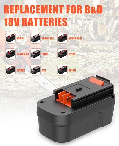 Bakipante 2pack 6.5ah 18V بطارية ليثيوم استبدال لبلاك اند ديكر HPB18 HPB18-OPE 244760-00 عاصفة نارية FS18FL FSB18 وشاحن بطارية لبلاك ديكر 9.6V-18V NiCad NiMh البطارية in Kuwait